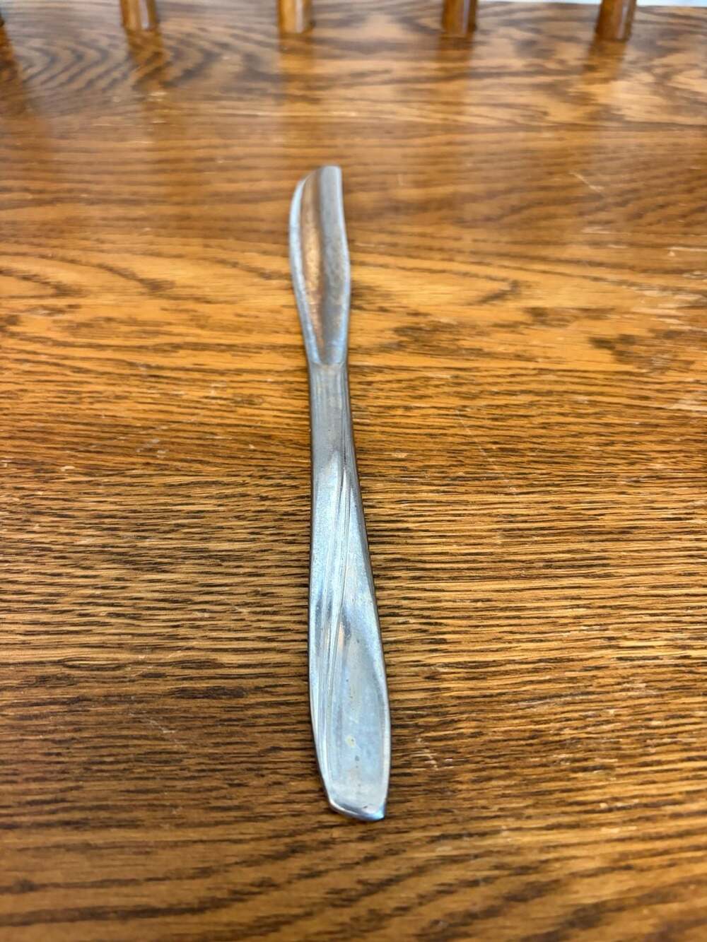 Vintage Stainless Steel Dinner Knife Swirl Pattern